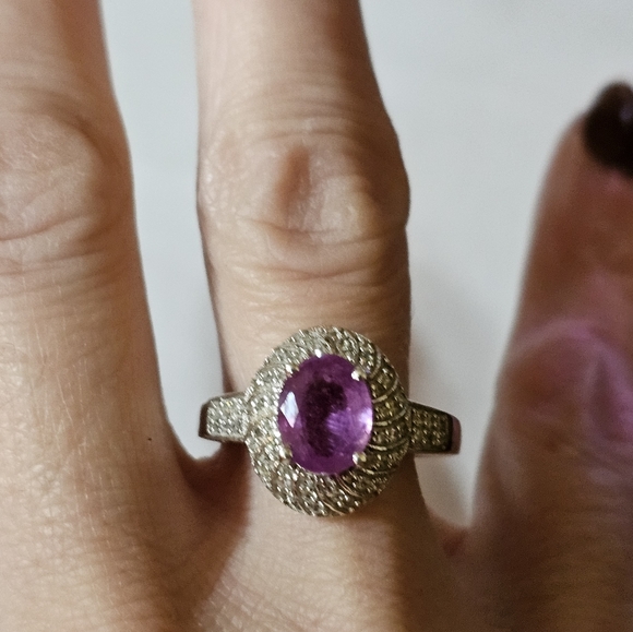 Genuine IIakaka Pink Sapphire 💗 Zircon 💍 Size 8! New - Picture 2 of 6